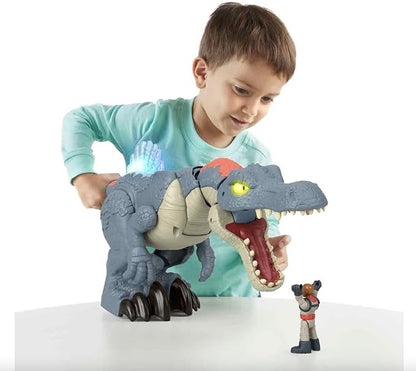 Fisher-Price Imaginext Jurassic World Dinosaur Toy Ultra Snap Spinosaurus, Lights Sounds & Chomping Action, for Preschool Kids Ages 3+ Years