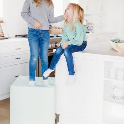 foamnasium Large Block, Indoor Foam Playset, Soft Toddler and Active Kids Play Foam Block for Crawling, Climbing, and Jumping, Made in The US, Enhanced Snow