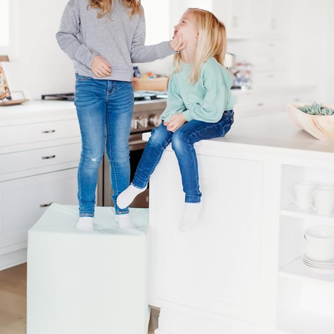 foamnasium Large Block, Indoor Foam Playset, Soft Toddler and Active Kids Play Foam Block for Crawling, Climbing, and Jumping, Made in The US, Pink