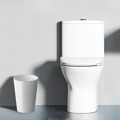 Lysam Bathroom Trash Can, 3 Pack 1.8 Gallons Small Trash Can with Trash Bags, Bathroom Garbage Can, Plastic Trash Bin, Round Waste Basket for Bedroom, Office, Room (White Black Grey)