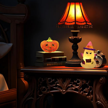 Pinkiwine 2 Pack Halloween Paint Your Own Pumpkin Ghost LED Night Lights Crafts Kit for Kids Boys Girls Halloween Toys Halloween Treat Bags Gifts Party Favors
