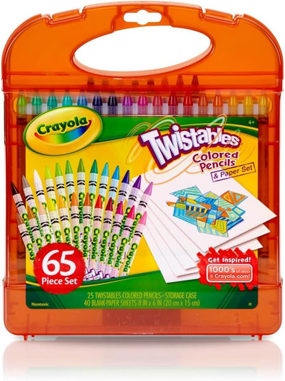 Crayola Twistables Colored Pencils Set (65ct), Kids Drawing Kit, Portable Art Case, Kids Colored Pencils, Coloring Supplies, Gifts