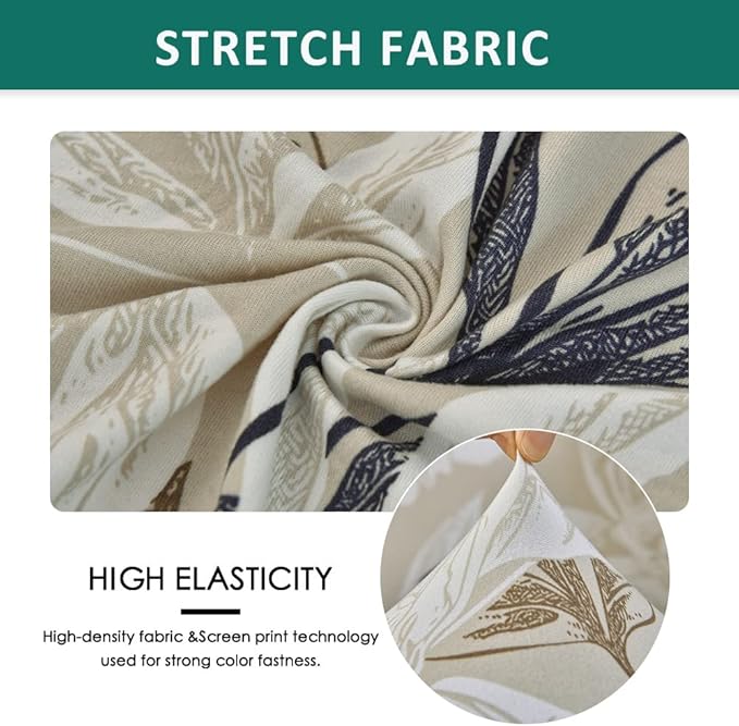 NILUOH Stretch Recliner Cover 4 Pieces Printed Lazy Boy Chair Covers Floral Patterned Recliner Sofa Slipcover Anti-Slip Fitted Furniture Protector with Elastic Bottom, A3