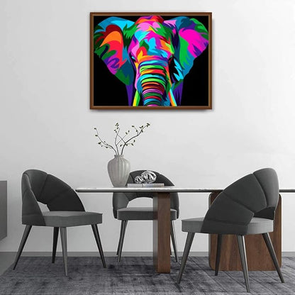 Hiolife Paint by Number Kits for Adults,Kids, Beginners, with Brushes and Acrylic Pigment, 20x16 Inch Elephant - Frameless