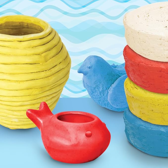 Crayola Air Dry Clay, Classic Colors, Bulk (4) Set of 2.5 lb. Resealable Buckets, Modeling Clay Alternative for Kids