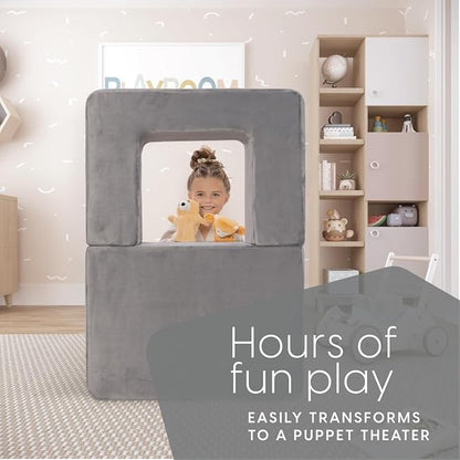 Milliard Kids Couch - Modular Kids Sofa for Toddler and Baby Playroom/Bedroom Furniture (Grey Small)