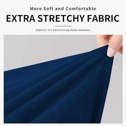 Easy-Going 100% Dual Waterproof Loveseat Cover Stretch Soft Couch Cover for Dogs, Sofa Slipcover for 2 Separate Cushion Couch Leakproof Furniture Protector for Kids, Pets Navy