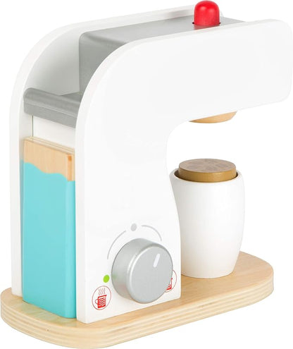 Small Foot Wooden Toys Coffee Machine, Cups and Coffee Beans Complete playset for Play Kitchens Designed for Children Ages 3+, Multi (10593)