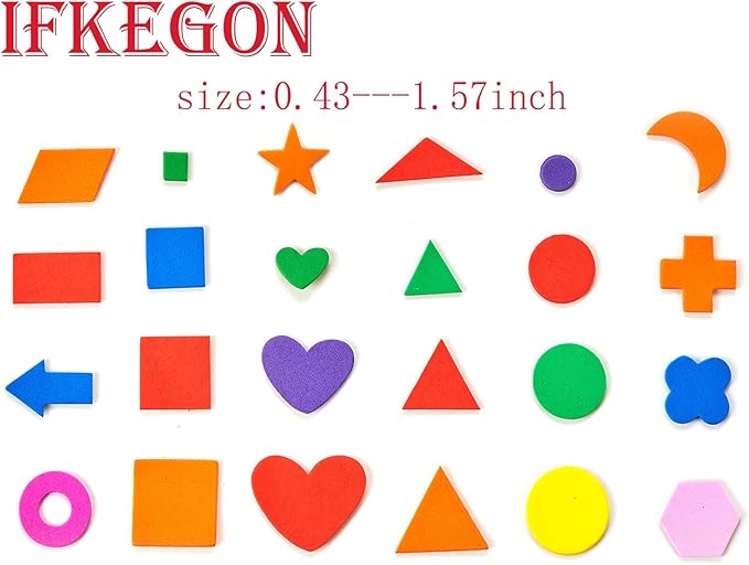 Assorted Foam Shapes Stickers,1050 Pieces Bulk Self Adhesive Collage Materials for Preschoolers&Classroom Craft Supplies