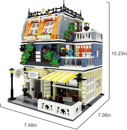 ENJBRICK Garden Hotel Assembly Square Building kit,Modular House Building Blocks Model Set for Teens and Adults.Collectible Display Toy Building Set 1316 PCS