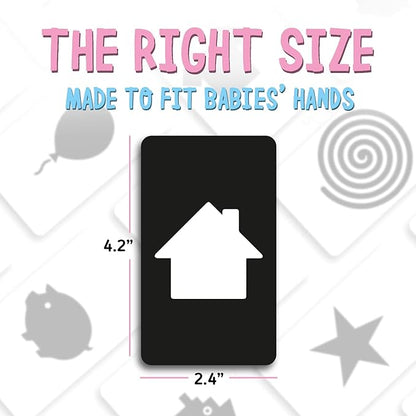 merka Newborn Toys, Black and White Baby Toys, High Contrast Baby Toy for Newborn, Set of 50 Flashcards for Visual Stimulation and Brain/Sensory Development