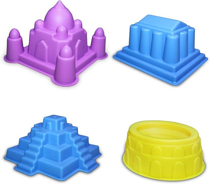 Advanced Building Sand Molds and Tools Kit - Works with All Other Play Sand Brands - 37 Pieces Includes: Castle, Bricks and Walls Molds, and Tools - Sand Not Included