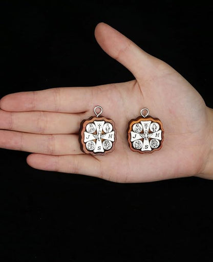 COTTVOTT Wooden Christian Jesus Cross/Orthodox Crucifix Charms Pendants for Rosary Necklace, DIY Jewelry Making Accessories Parts