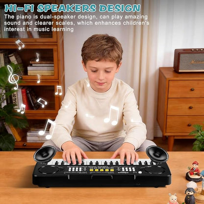 Keyboard Piano for Kids, BIGFUN 37 Keys Toddler Piano Multifunction Music Educational Instrument Toy, Electronic Kids Keyboard for 3-7 Year Old Girls and Boys (Black)