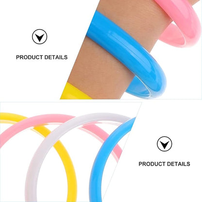 BESTOYARD 6pcs Plastic Bangle Bracelets Candy Color Bracelet Halloween Party Supplies Party Favors Pack for Home Birthday Party (Random Color)