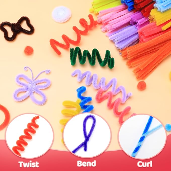Praisebank Orange Pipe Cleaners for Crafts, 1000pcs, Chenille Stems for DIY Projecets, Arts & Crafts Supplies for Festival Party Decorations