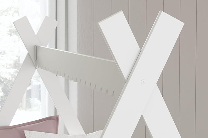 Signature Design by Ashley Hallityn Casual Youth/Toddler Floor Full Tent Bed, No Box Spring Needed, White