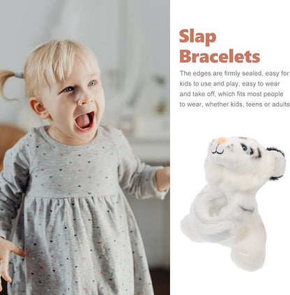Kisangel 1pc Plush Huggable Stuffed Animals Jungle Themed Slap Bracelet Wrist Hugger Plush for Jungle Party Favors(As Shown 1)