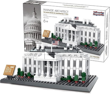 Liberty Imports White House Building Blocks Set, 770 Pieces Washington D.C. White House Famous Landmark Series - Architecture Bricks Toy Model for Kids and Adults