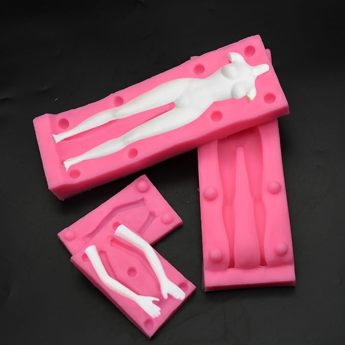 3D Human Body Silicone Clay Mold, Large Human Sculpture Polymer Mold Full Body Mold for Polymer Clay Craft (Large Femal Body Set)