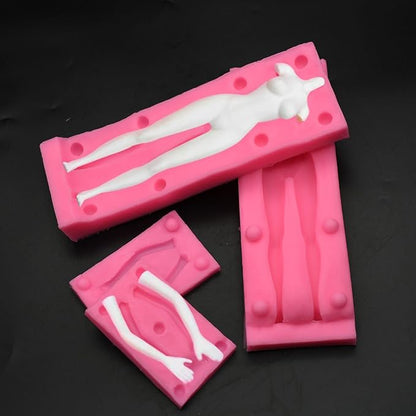 3D Human Body Silicone Clay Mold, Large Human Sculpture Polymer Mold Full Body Mold for Polymer Clay Craft (Large Femal Body Set)