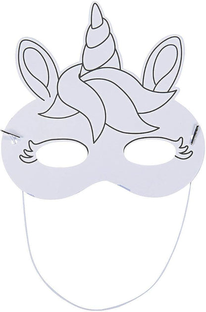 Color Your Own Unicorn Mask 1Dz - Crafts for Kids and Fun Home Activities