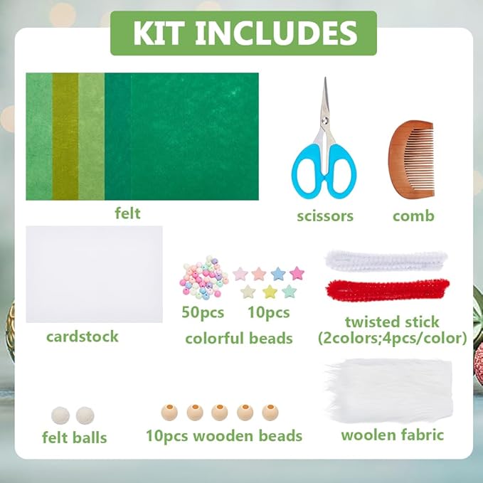 INFUNLY 4Sets DIY Christmas Tree Gnome Santa Kit for Beginners Complete Christmas Tree Gnome Kit for Adults Kids Starters to Learn with Instruction Handmade Christmas Dwarf Kit Gift Decoration Crafts