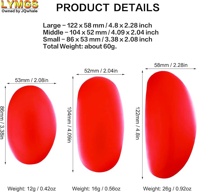 LYMGS Soft Silicone Pottery Clay Sculpt Tools Set, Smooth Artists Ceramic Shaping Tool for Potter Modeling Soft Rib, Red 3 Different Size