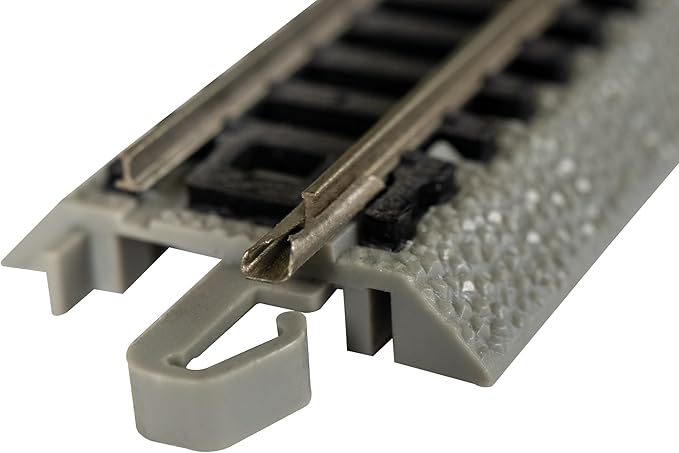Bachmann Trains - Snap-Fit E-Z TRACK ASST. SECTIONS STRAIGHT TRACK (2 each 4.50", 2.25" and 1.125" per card) - NICKEL SILVER Rail With Grey Roadbed - N Scale, 8