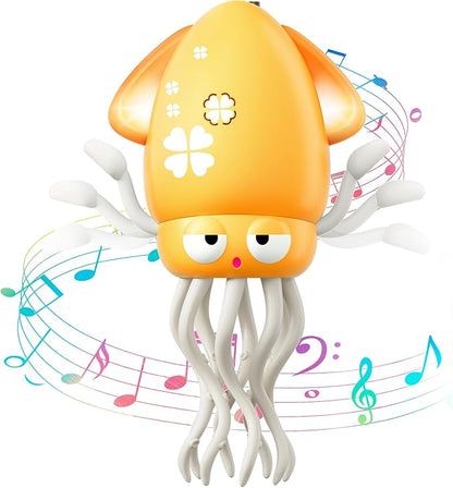 Dancing Squid Baby Toy, Infant Tummy Time Toys for 3-6 Months, Interactive Crawling Octopus with Music & Lights for 6-12, 12-18 Learning Walking Toy for Toddlers 1 Year Old Boys Girls Birthday Gifts