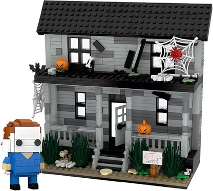 Horror Movie Figure & Haunted House Building Blocks Kits, Halloween Decor Compatible with Lego, Creative Toy & Collectible, Present for Adults and Fans