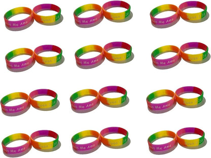 Spanish Jesus Loves, Me Jesus Me Ama, Juan 3:16, Religious Inspirational Christian Rubber Silicone Bracelets Small Spanish Party Favors Spanish Wristband Bulk (50 Count)
