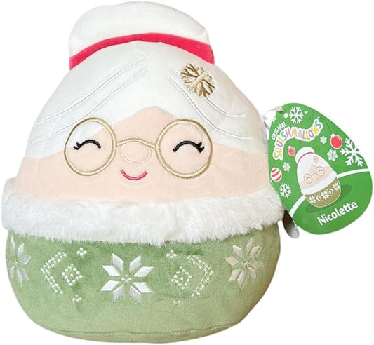 Squishmallows Officially Licensed Kellytoy B Christmas 2024 Squad Plush -Squishy Stuffed Animal Toy - Gift for Kids, Girls & Boys 8 Inch (Nicolette Santa)