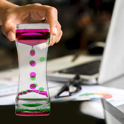 Oneshow Liquid Motion Bubbler Timer Colorful Oil Hourglass Liquid Sensory Toys Activity Fidget Toy Calm Stress Relief Desk Toys Desk Decor for Adults and Teenager Fidget Water Timers 3 Pack