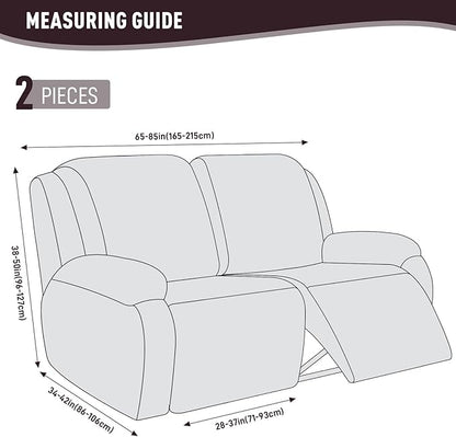 KinCam Recliner Covers, Stretch Reclining Chair Covers, Recliner Sofa Slipcovers Stripe Jacquard Recliner Couch Covers Furniture Protector Covers for Pet Kid (2XL Seater, Chocolate)