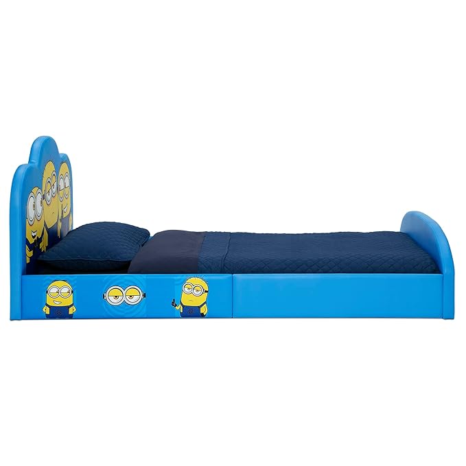 Delta Children Minions Upholstered Twin Bed, Blue
