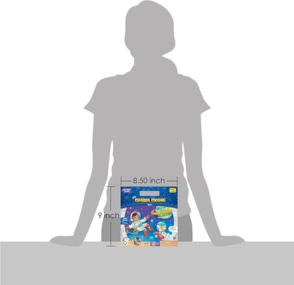 Imagimake Mirror Mosaic Space Theme Kids Art Set | DIY Craft Kit with Foil Stickers | Birthday Gift for Boys and Girls Ages 3-8 | Travel Toys | Crafts for Kids Ages 4-8