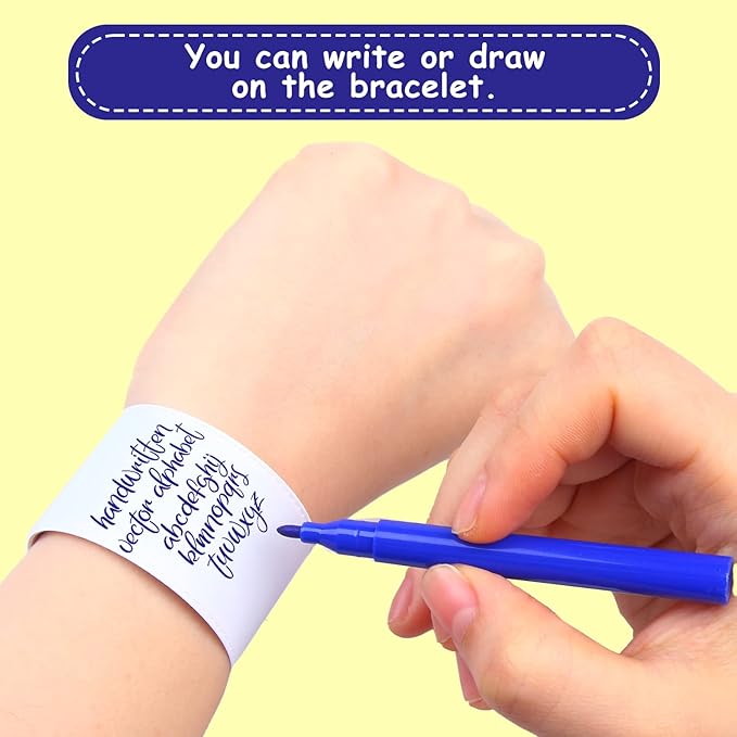 LOMIMOS 42PCS Blank Slap Bracelets,DIY Bands Wristbands Party Favors for Kids School Craft Projects Painting