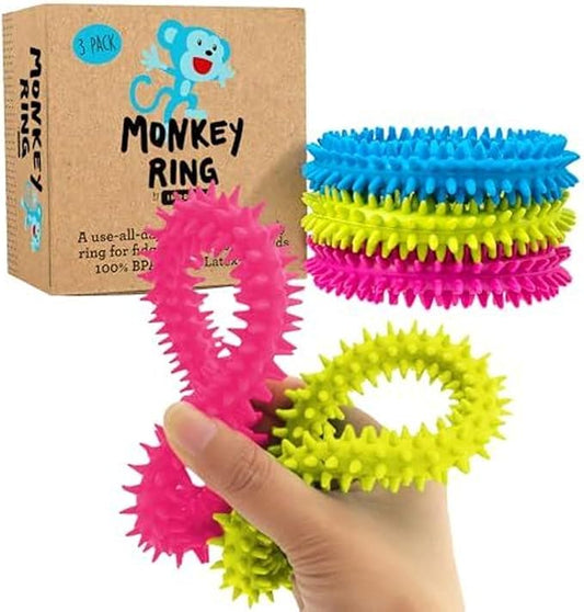 Impresa 3-Pack Spiky Sensory Rings from The Original Monkey Noodle, Fidget Bracelet for Kids with Unique Needs, Fosters Creativity, Focus and Fun-Great for Classrooms, Home & Playtime Age 3+