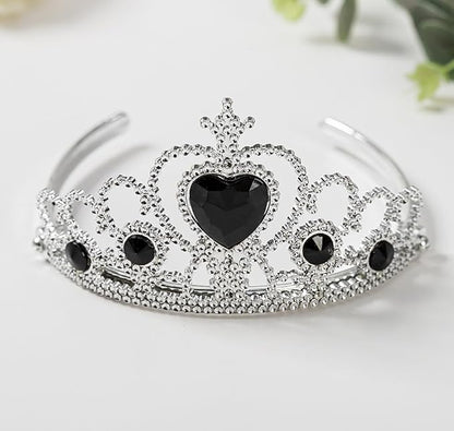 Girls Wednesday Costume Dress up Accessories for Girls Wednesday Gloves Tiara Crown Necklace Wand Earrings Bracelet Ring Kids Halloween Cosplay Accessories Christmas Gifts Set