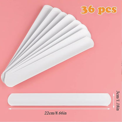 36 PCS Slap Bracelets Blank DIY Slap Bracelets Color Your Own Slap Bracelets Slap Bands Wristbands Snap Bracelets for Birthday Halloween Thanksgiving Christmas Party