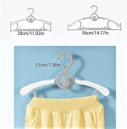 HGYZE Baby Nursery Closet Hangers, Ultra Thin Non-Slip and Extendable Laundry Infant Pant Hanger for Newborn Clothes - 20pcs Grey Gift - Adjustable Children Coat Hanger for Girl Boy Toddler Kids Child