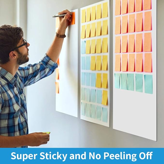 AFMAT Sticky Easel Pads, Chart Paper for Teachers, 8 Pads, Upgraded Large Flip Chart Paper with Sticky Back, Self Stick Easel Paper for Walls, Windows, White Board, 25 x 30 Inches, 30 Sheets/Pad