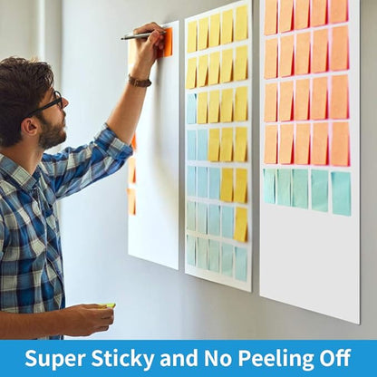 AFMAT Sticky Easel Pads, Chart Paper for Teachers, 8 Pads, Upgraded Large Flip Chart Paper with Sticky Back, Self Stick Easel Paper for Walls, Windows, White Board, 25 x 30 Inches, 30 Sheets/Pad