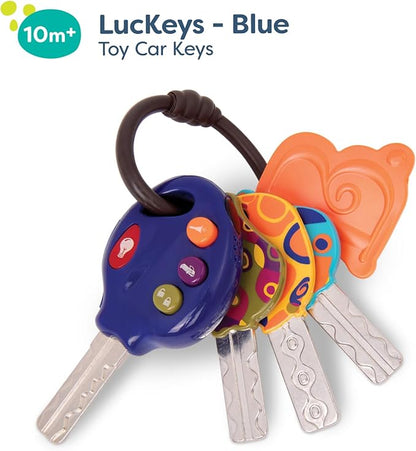 B. toys – LucKeys – Blue – Pretend Play Toy Car Keys – Key Fob with Lights & Sounds – Interactive Baby Toy – Pretend Keys for Babies, Toddlers – 10+ Months