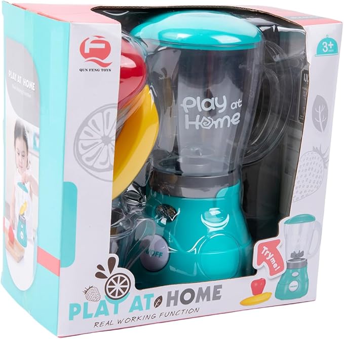 Toy Blender for Kids That Works Small Smoothie Maker with Realistic Action Montessori Pretend Play Kitchen Appliances Cooking Set Accessories for Toddlers Ages 3-5 Toy Food Girl Gift