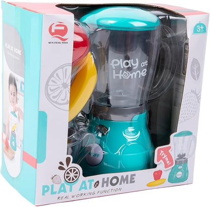 Toy Blender for Kids That Works Small Smoothie Maker with Realistic Action Montessori Pretend Play Kitchen Appliances Cooking Set Accessories for Toddlers Ages 3-5 Toy Food Girl Gift