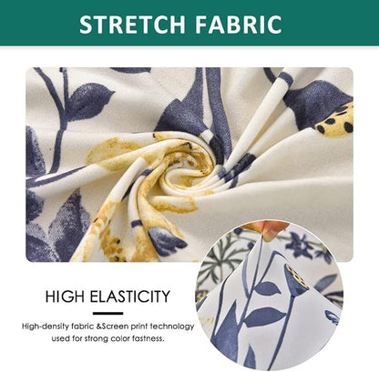 NILUOH Stretch Recliner Cover 4 Pieces Printed Lazy Boy Chair Covers Floral Patterned Recliner Sofa Slipcover Anti-Slip Fitted Furniture Protector with Elastic Bottom, A1