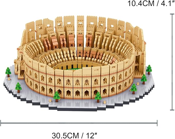 Italy Rome Colosseum Building Blocks Set (5594Pcs) Famous World Architecture Amphitheatre Educational Toys Micro Bricks for Kids Adults