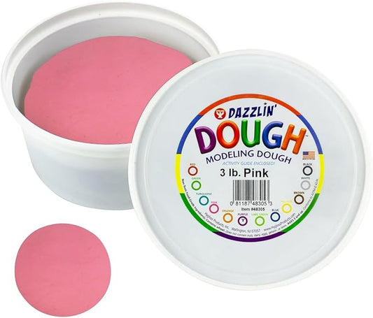 Hygloss Play Modeling Dough - Pink Dough Unscented - Safe & Non-Toxic for Kids Arts & Crafts - Party Favors - Classroom Supplies - 3lb